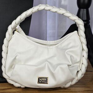 Madden NYC Braided Shoulder/Crossbody Bag in White
